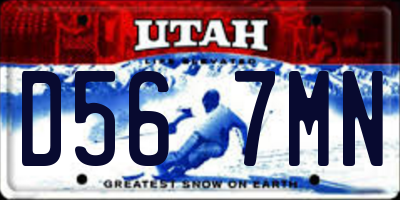 UT license plate D567MN
