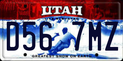 UT license plate D567MZ