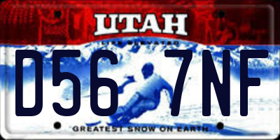 UT license plate D567NF