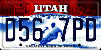 UT license plate D567PD