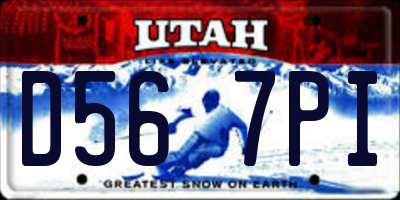 UT license plate D567PI