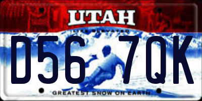 UT license plate D567QK