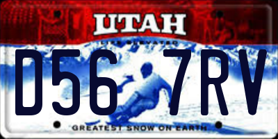 UT license plate D567RV