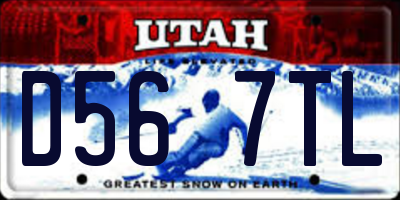 UT license plate D567TL