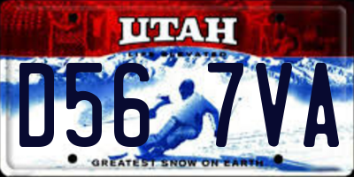 UT license plate D567VA