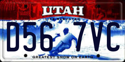 UT license plate D567VC
