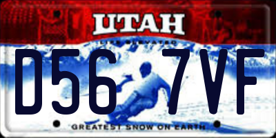 UT license plate D567VF