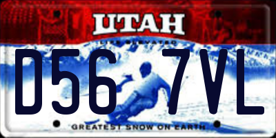 UT license plate D567VL