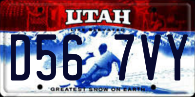 UT license plate D567VY