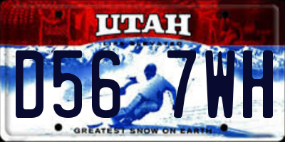 UT license plate D567WH