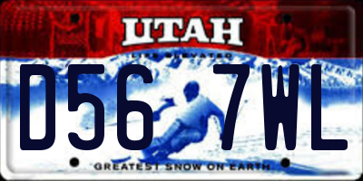 UT license plate D567WL
