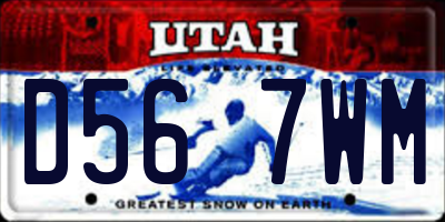 UT license plate D567WM