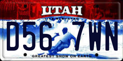 UT license plate D567WN