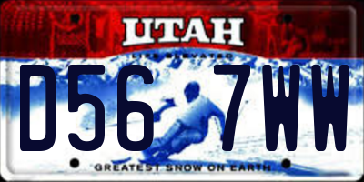 UT license plate D567WW