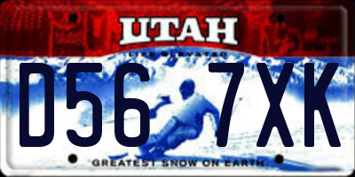 UT license plate D567XK