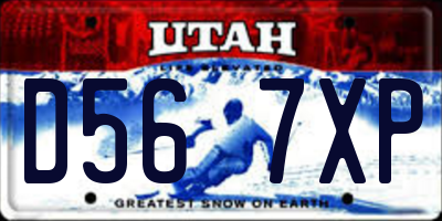UT license plate D567XP