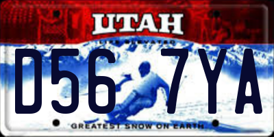 UT license plate D567YA