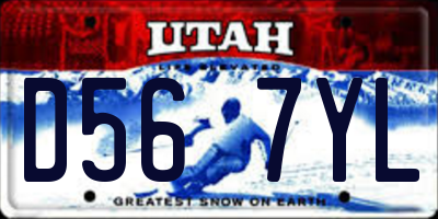 UT license plate D567YL