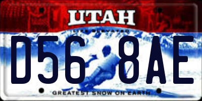 UT license plate D568AE