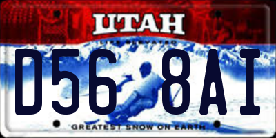 UT license plate D568AI