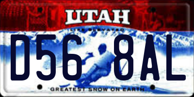 UT license plate D568AL