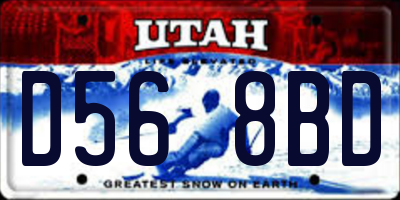 UT license plate D568BD
