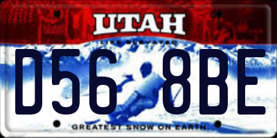 UT license plate D568BE