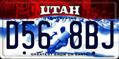 UT license plate D568BJ