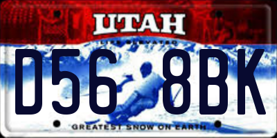 UT license plate D568BK