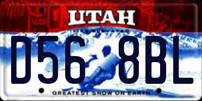 UT license plate D568BL