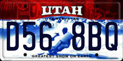 UT license plate D568BQ