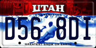 UT license plate D568DI
