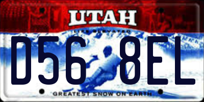 UT license plate D568EL