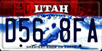 UT license plate D568FA