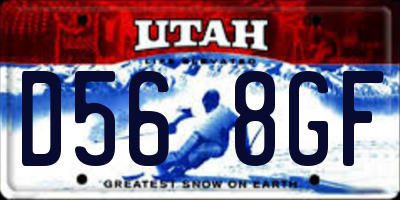 UT license plate D568GF