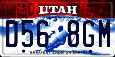 UT license plate D568GM