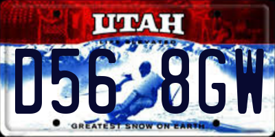 UT license plate D568GW