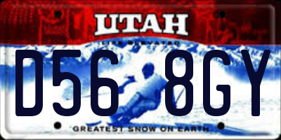 UT license plate D568GY