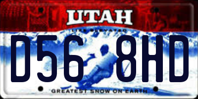 UT license plate D568HD