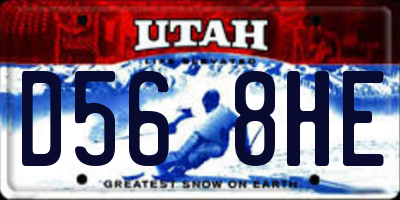 UT license plate D568HE