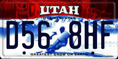 UT license plate D568HF