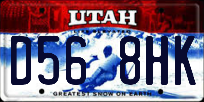 UT license plate D568HK