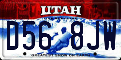 UT license plate D568JW