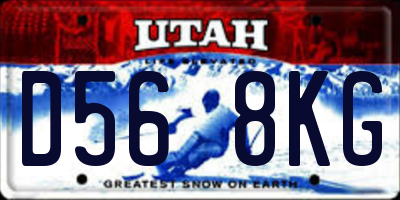 UT license plate D568KG
