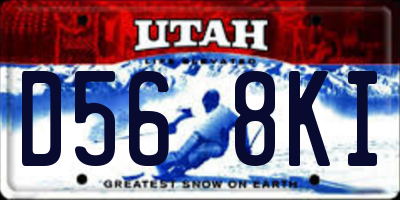 UT license plate D568KI