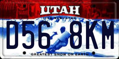 UT license plate D568KM