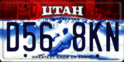 UT license plate D568KN
