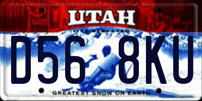 UT license plate D568KU