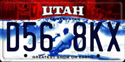 UT license plate D568KX