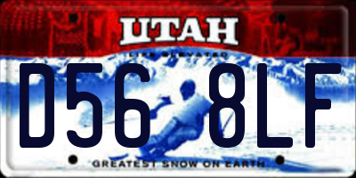 UT license plate D568LF